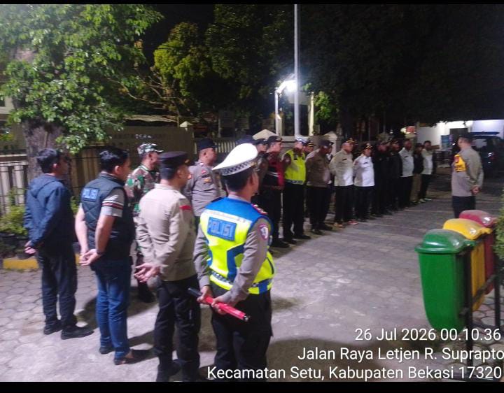 Giat Apel Malam OKJ Polsek Setu, Dipimpin AKP Usep Aramsyah, S.H., M.H., Perkuat Keamanan Lingkungan Masyarakat