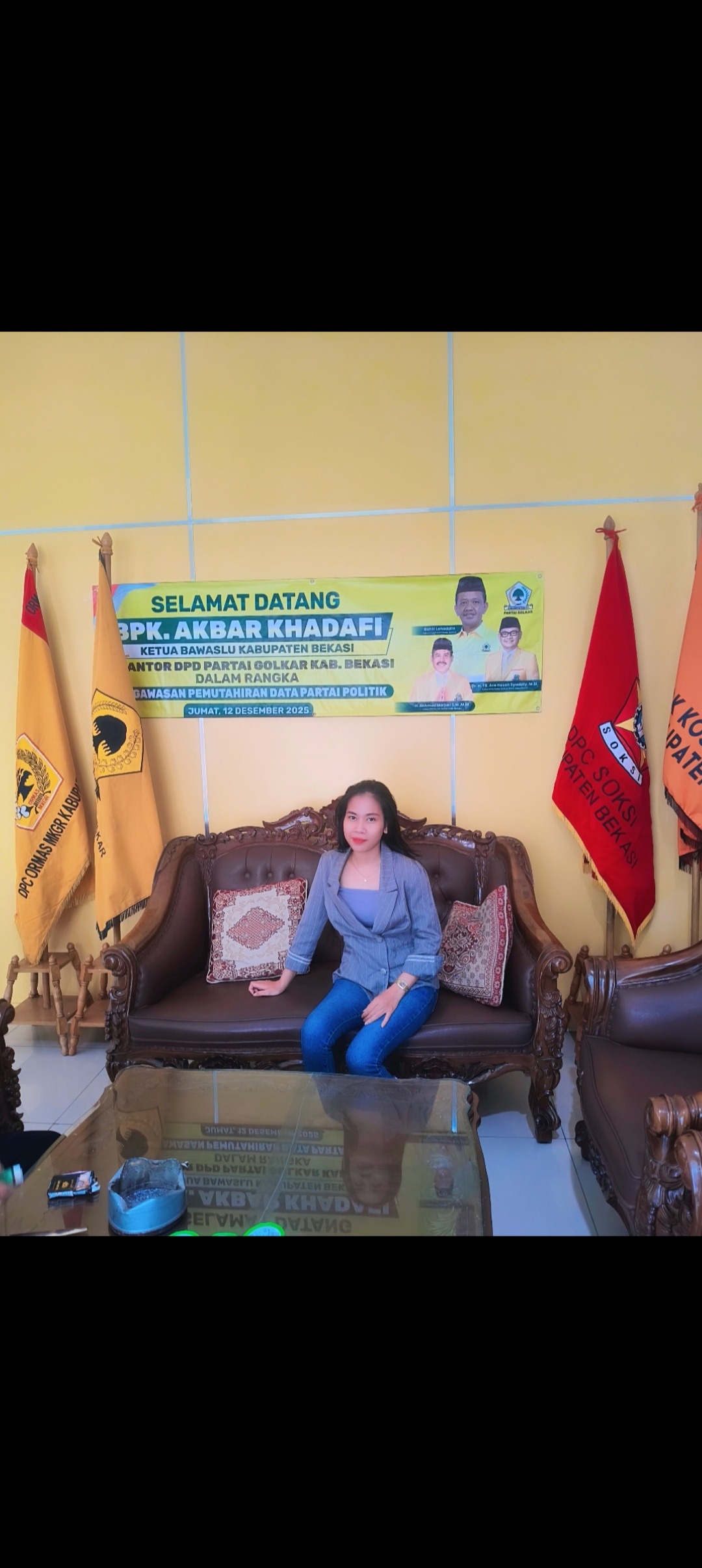Pimpinan Redaksi Chintya Jalin Silaturahmi menyambangi Kantor DPD Golkar Kabupaten Bekasi