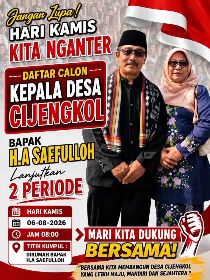 H.A. Saefulloh calon kades cijengkol lanjutkan 2 periode sebagai Kepala Desa Cijengkol Kabupaten Bekasi