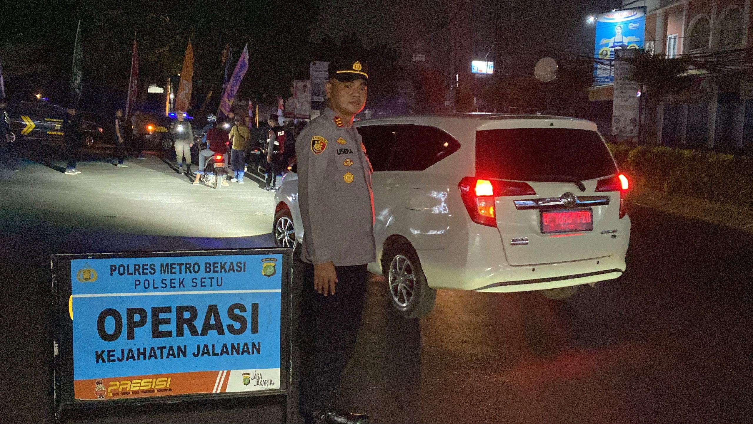 Polsek Setu Pastikan Perbatasan Setu-Cimuning Aman, Lewat Operasi Kejahatan Jalanan
