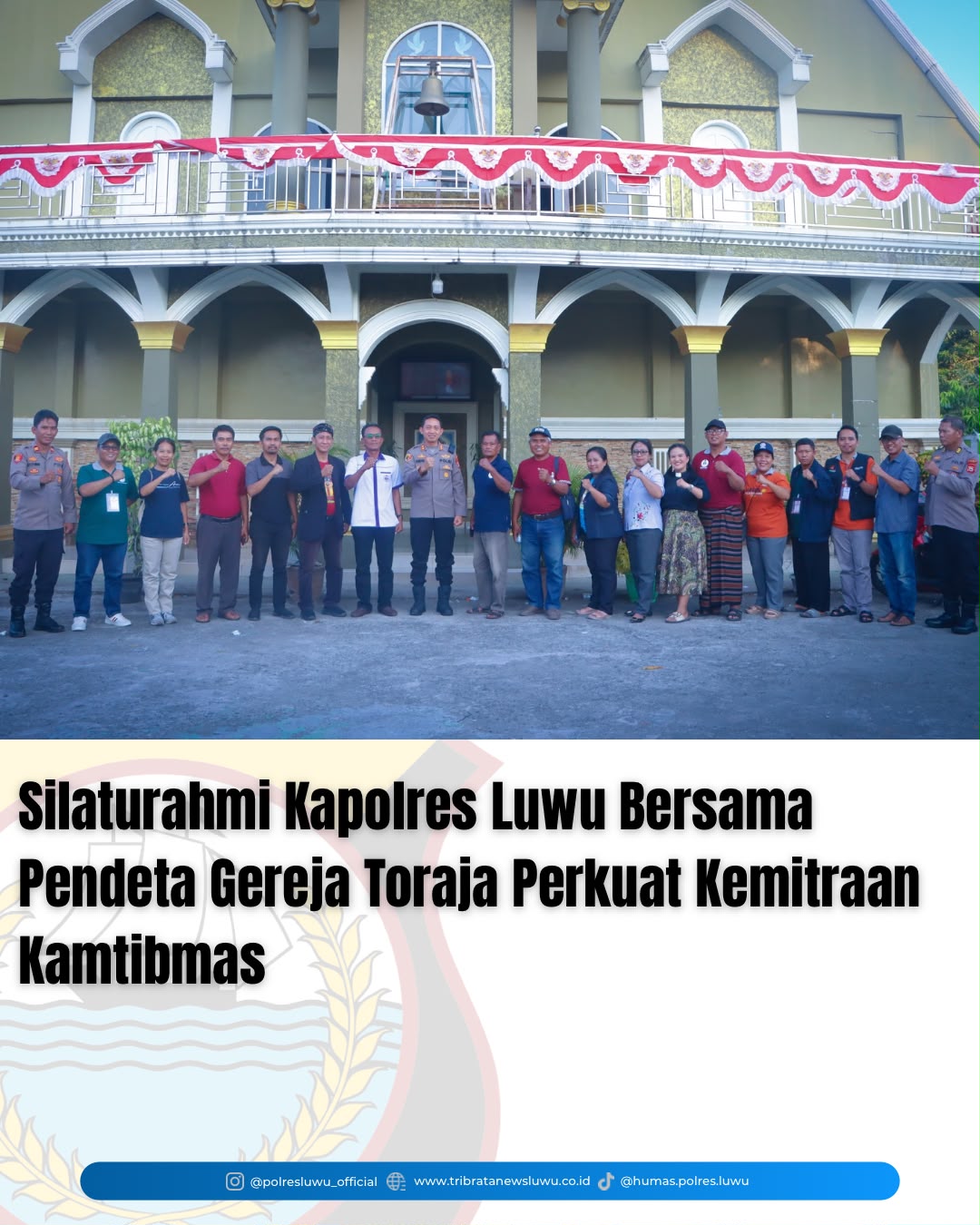 Silaturahmi Kapolres Luwu Bersama Pendeta Gereja Toraja Perkuat Kemitraan Kamtibmas | Luwu