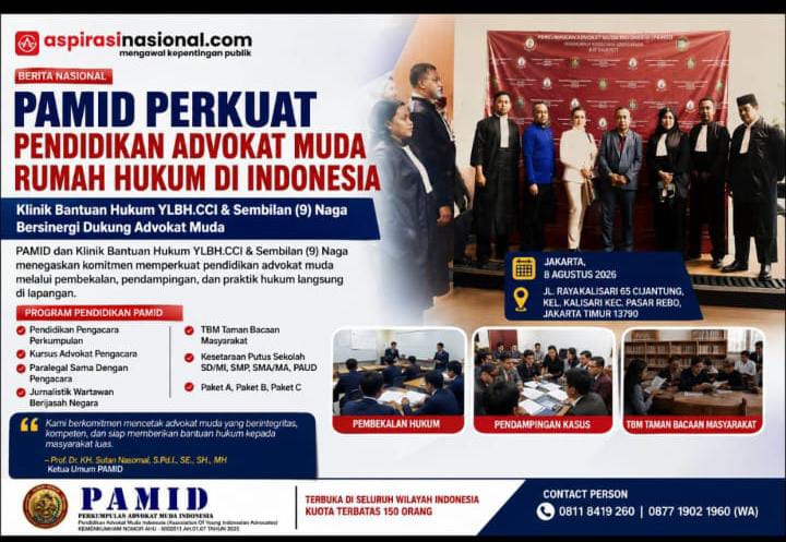 Prof Sutan Nasomal Dorong Pendidikan Advokat Muda, PAMID Buka Program Rumah Hukum