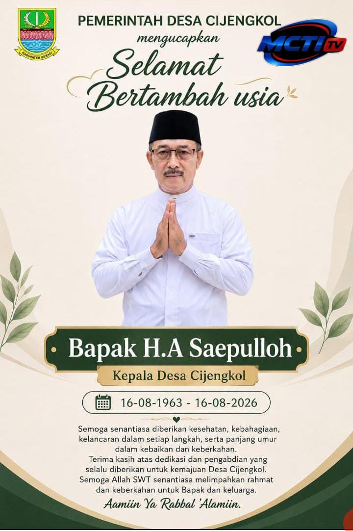 WAKIL PIMPINAN REDAKSI CYBER TRIBRATA INDONESIA,TIHSNA/ MEMET MEMBERI SUPPORT DUKUNGAN PENUH KEPADA KEPALA DESA UNTUK LANJUTKAN DUA PRIODE CIJENGKOL, SELAMAT BERTAMBAH USIA KEPALA DESA CIJENGKOL H. A. SAEPULOH,