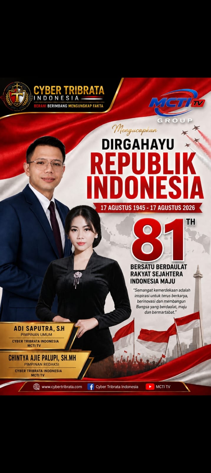 Ucapan HUT ke-81 Kemerdekaan Republik Indonesia.