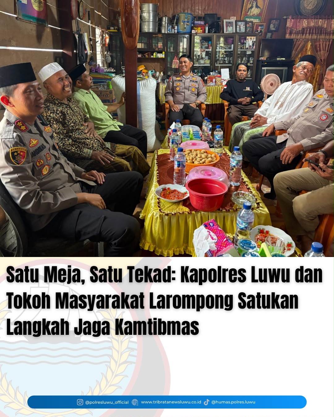 Satu Meja, Satu Tekad: Kapolres Luwu dan Tokoh Masyarakat Larompong Satukan Langkah Jaga Kamtibmas