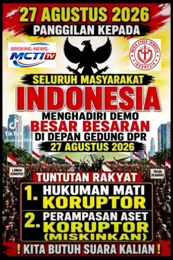 MCTI-TV-GROUP-Saya Jurnalis & Mantan Mahasiswa Yogyakarta_Dugaan Akan Terjadi Demo besar-besaran serentak seluruh mahasiswa se Indonesia Di gedung DPR-MPR RI 27 Agustus