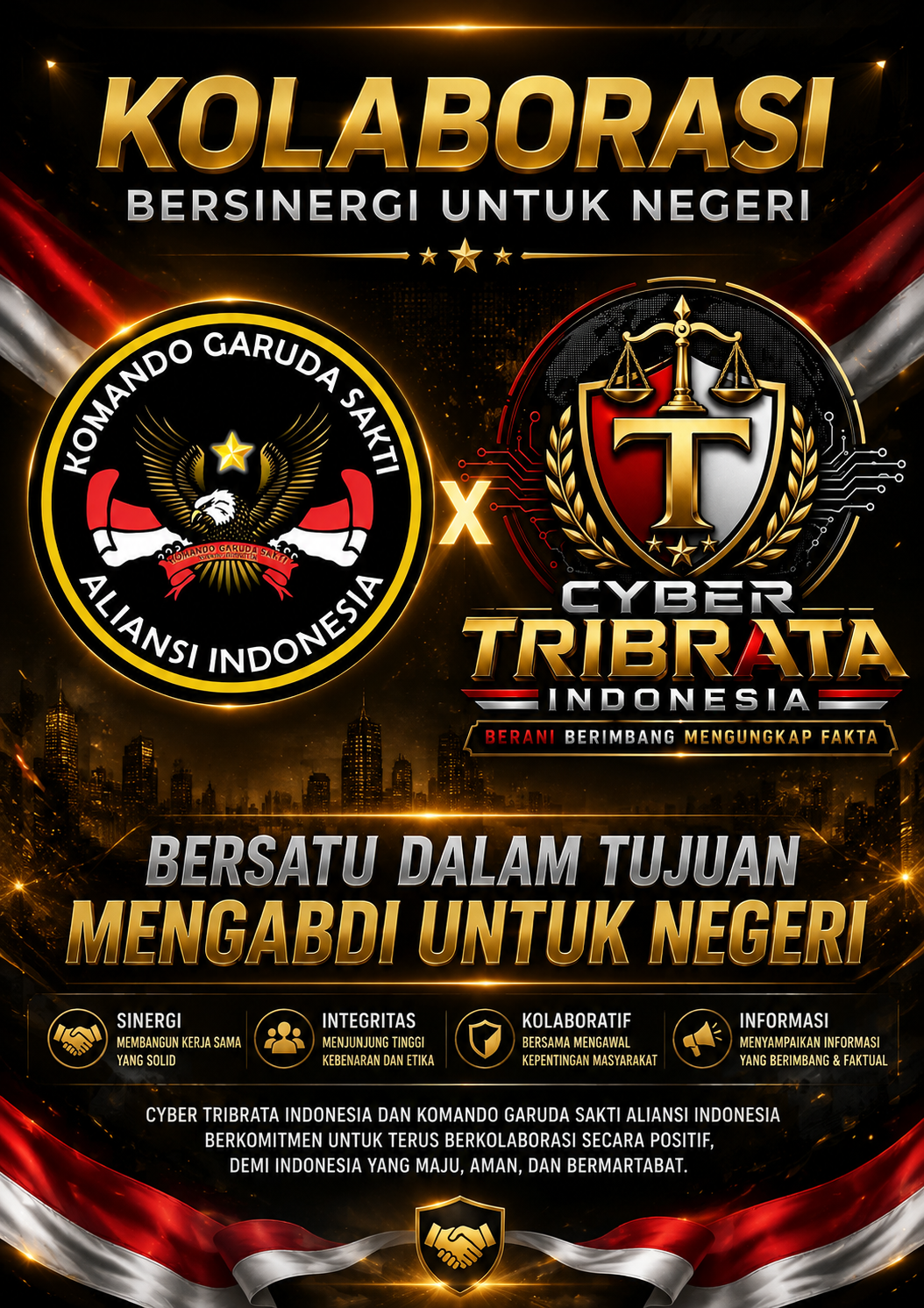 Cyber Tribrata Indonesia dan Komando Garuda Sakti Aliansi Indonesia Perkuat Kolaborasi