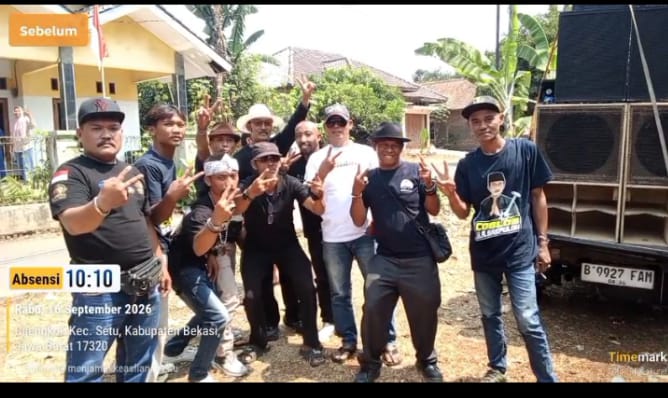 Warga Cijengkol Gelar Aksi Damai dan Gotong Royong, Sampaikan Dukungan kepada H.A. Saepulloh.      n.   BEKASI — Masyarakat Kampung Cijengkol, Kecamatan Setu, Kabupaten Bekasi, menggelar aksi damai yang diisi dengan kegiatan gotong royong bersama warga. Kegiatan tersebut menjadi momentum bagi masyarakat untuk mempererat kebersamaan sekaligus menyampaikan aspirasi mereka terkait keberlanjutan kepemimpinan di wilayahnya.Dalam kegiatan tersebut, sejumlah warga menyampaikan dukungan kepada H.A. Saepulloh untuk melanjutkan kepemimpinan selama dua periode. Dukungan tersebut disampaikan sebagai bentuk apresiasi atas berbagai kegiatan dan bantuan yang menurut warga telah diberikan kepada masyarakat Cijengkol.Warga berharap semangat gotong royong dan kebersamaan dapat terus dipertahankan sehingga pembangunan serta pelayanan kepada masyarakat di wilayah Cijengkol dapat berjalan semakin baik.Salah seorang warga dalam kegiatan tersebut menyampaikan harapan agar Cijengkol terus berkembang dan menjadi wilayah yang semakin maju dengan mengedepankan kepentingan masyarakat.Terkait pemilihan yang dijadwalkan pada 20 September 2026, masyarakat diimbau untuk menggunakan hak pilihnya sesuai ketentuan yang berlaku dan menentukan pilihan berdasarkan pertimbangan masing-masing.Semangat kebersamaan warga Cijengkol dalam kegiatan gotong royong tersebut diharapkan dapat menjadi bagian dari upaya membangun lingkungan yang lebih maju, rukun, dan sejahtera.