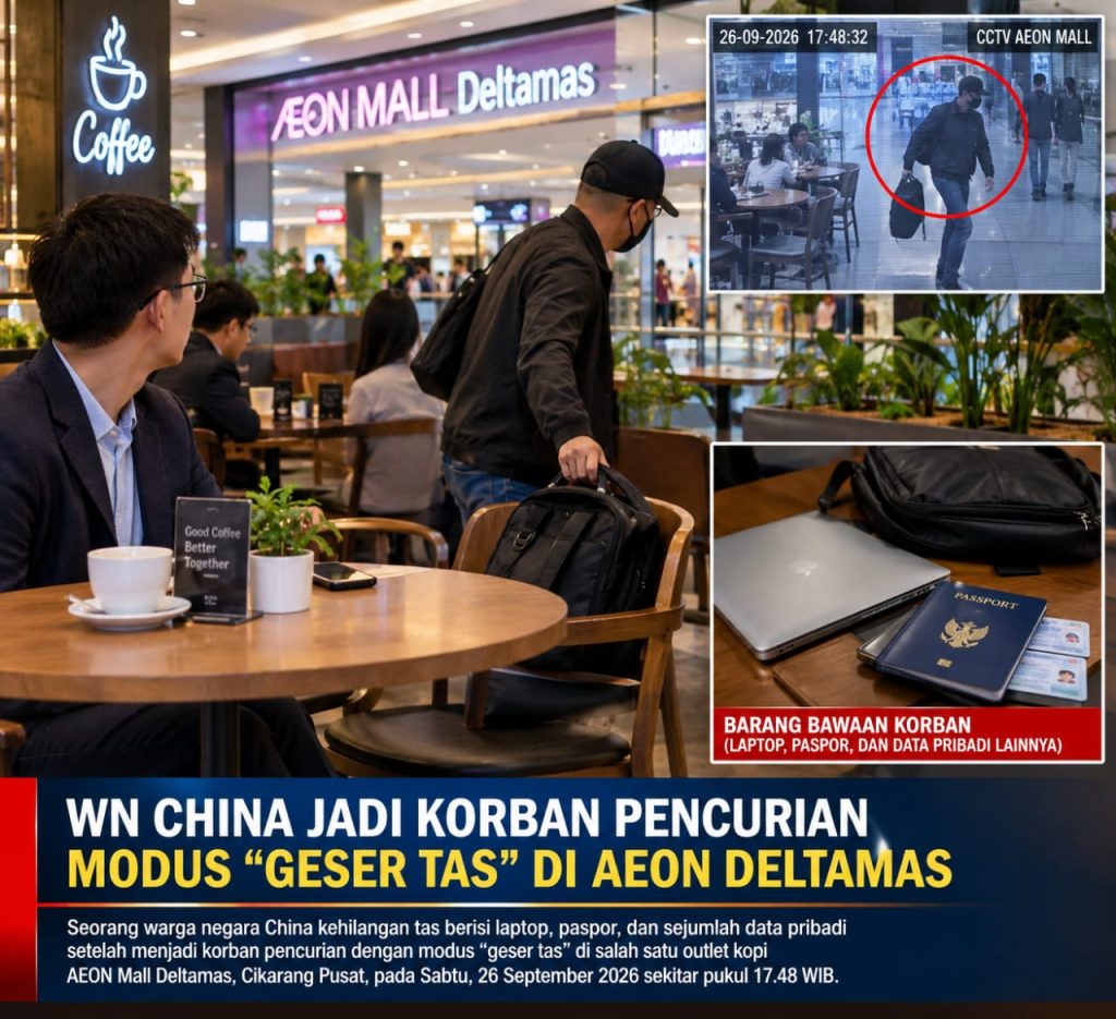 Laptop hingga Paspor Hilang, WN China Jadi Korban Pencurian di AEON Deltamas