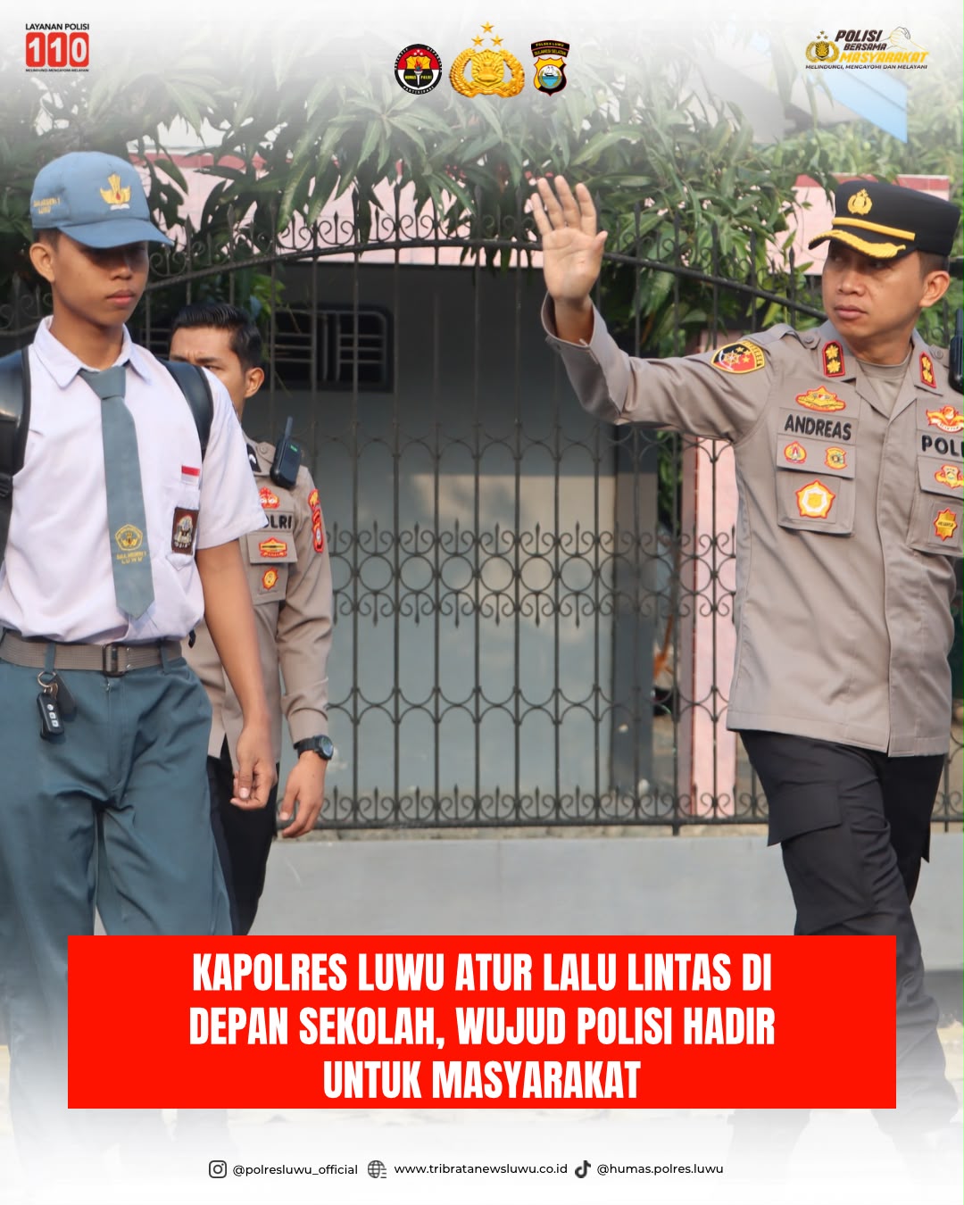 Kapolres Luwu Atur Lalu Lintas di Depan Sekolah, Wujud Polisi Hadir untuk Masyarakat