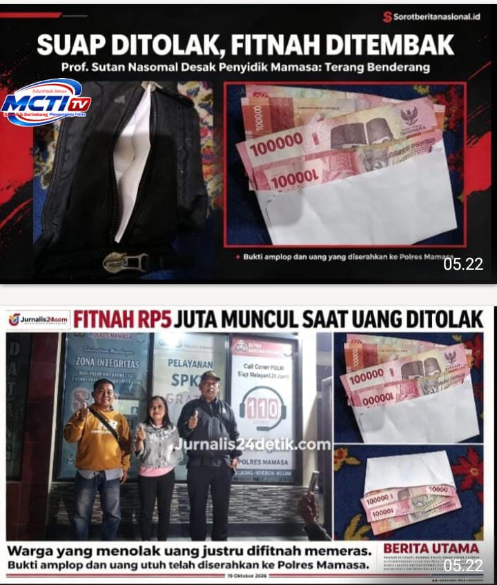 Fitnah Rp5 Juta Muncul Saat Uang Ditolak!” Prof. Dr. Sutan Nasomal Desak Polres Mamasa Jangan Diam!